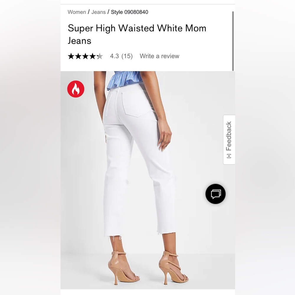 Express super high rise white mom jean